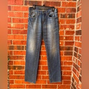 American Eagle Mens 28 X 34 Slim Straight Denim Blue Jeans